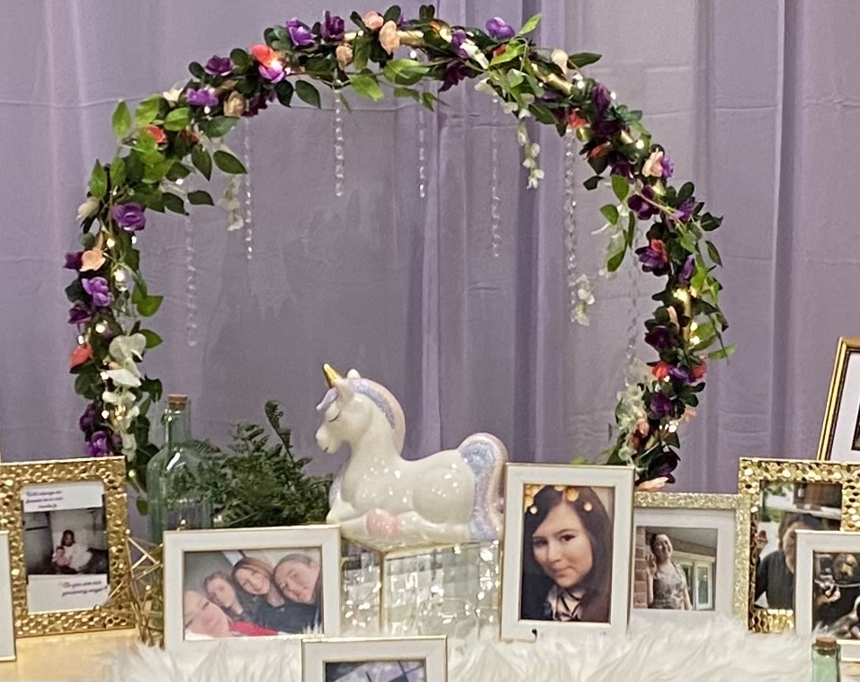 Memorial table & floral arch