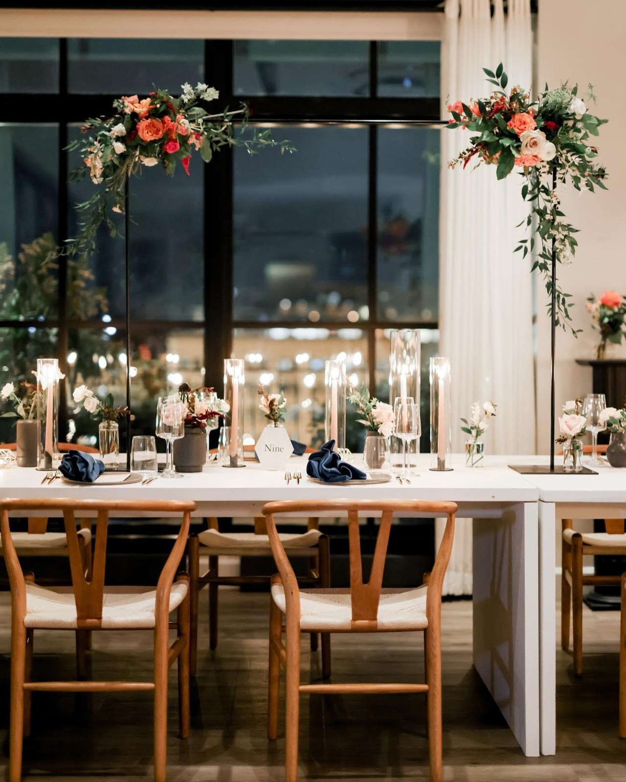 Candlelit reception styling