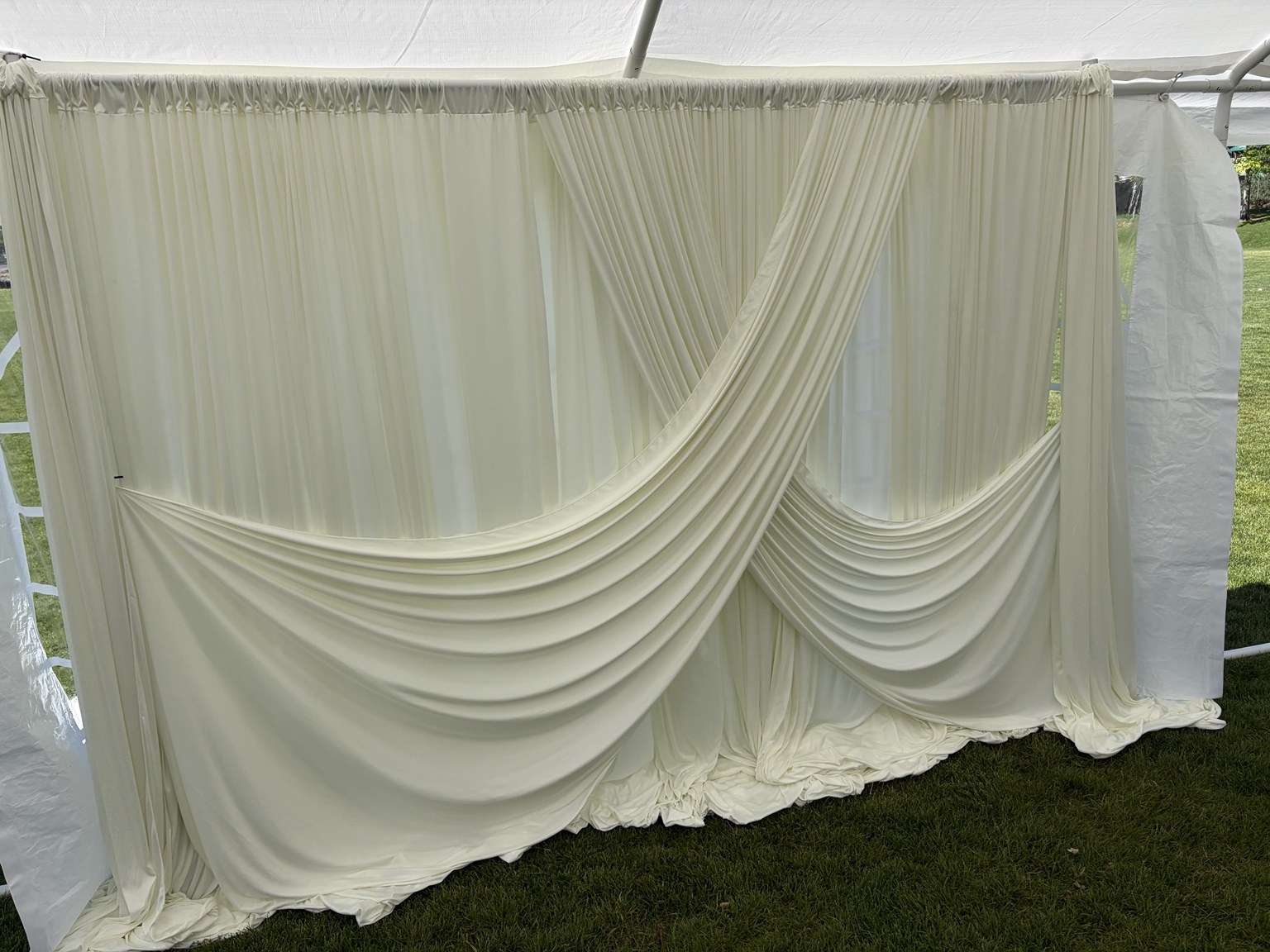 Soft white draping