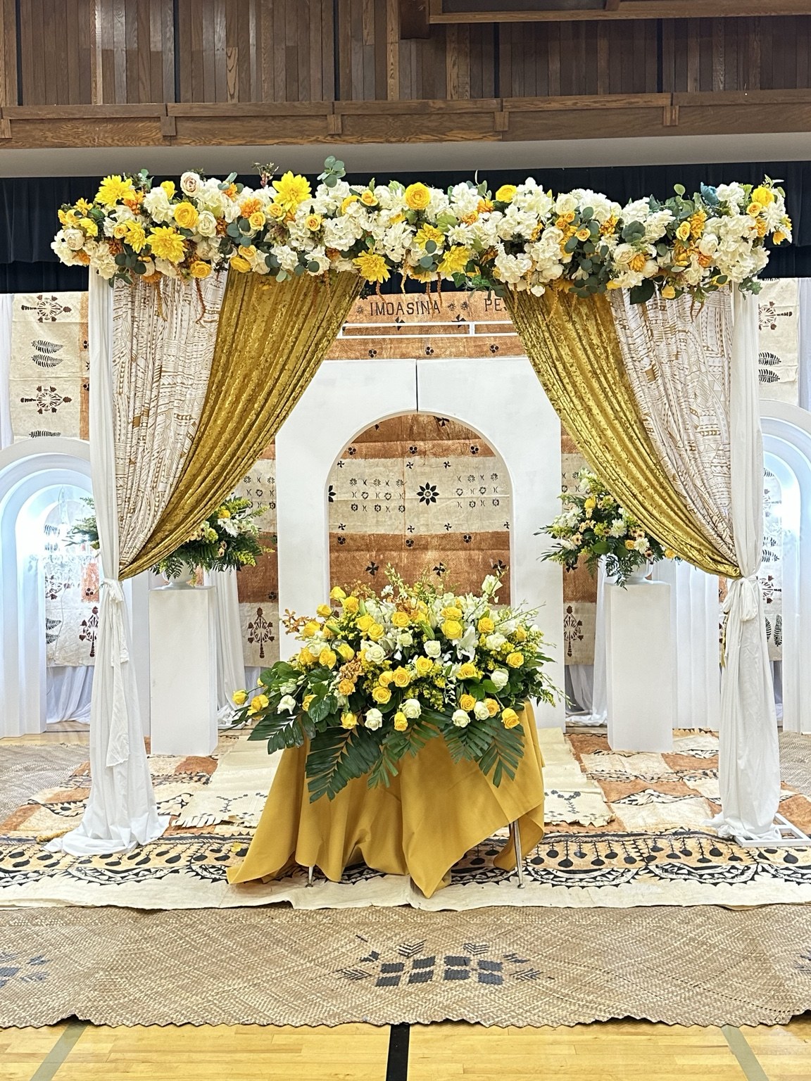 Floral canopy & memorial table