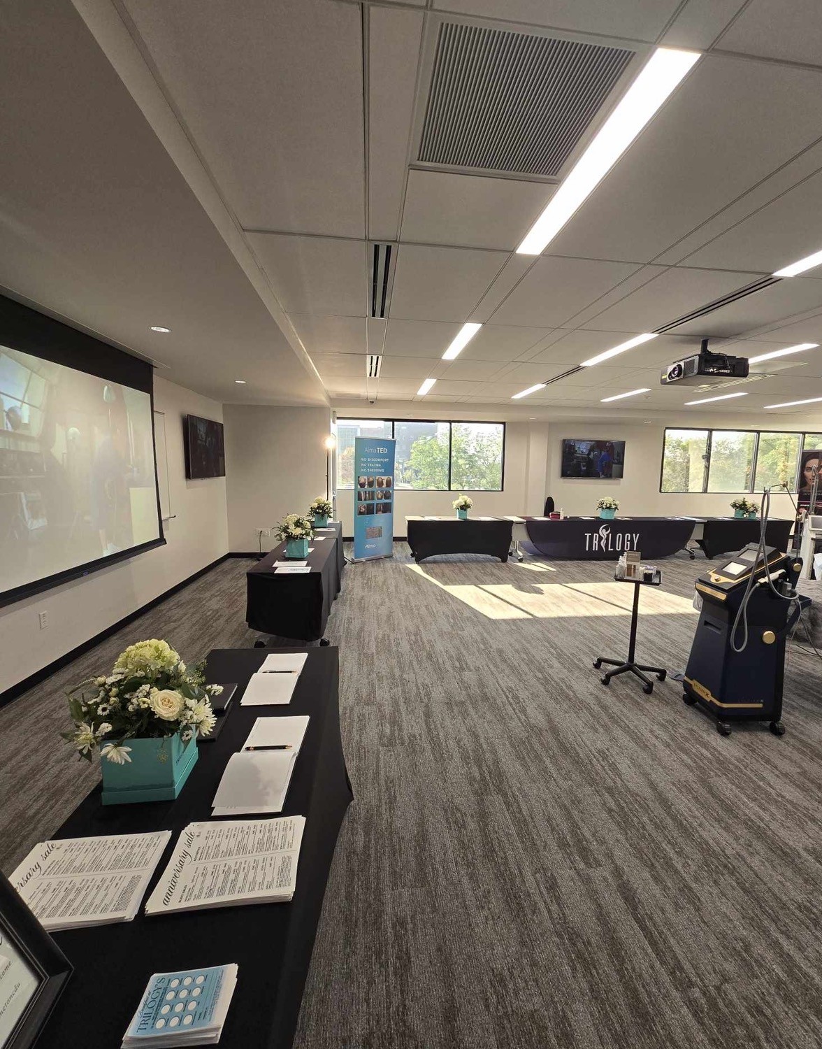 Event room and welcome table