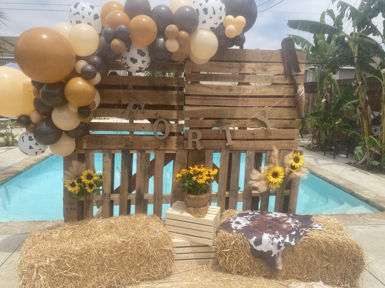 Western birthday backdrop